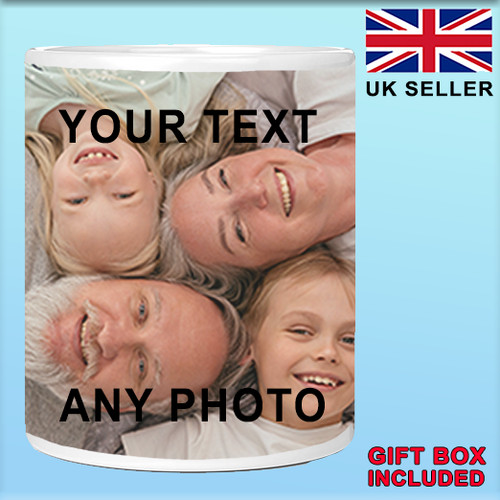 Personalised mug text photo - mug,