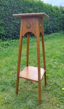Antique Tall Oak Plant Stand -