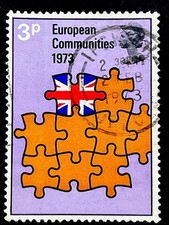 1973 British Entry Into EU GB Stamp x 1 - Cancelled