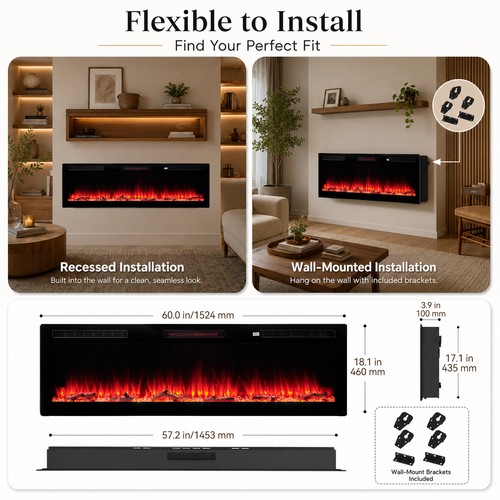 New led fireplace media - new,