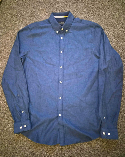 Zara men blue solid relaxed - men's,