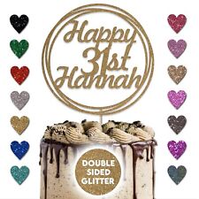 Personalised Happy Birthday Cake Topper Any Age Any Name 16 18th 21st 30th 50th