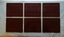 Lady Clare Set of 6 Regal Red Screened Tablemats with frame line Used Condition
