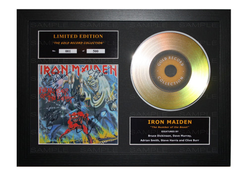 Iron maiden signed gold - maiden,