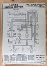 Original LUCAS Jowett Javelin Standard Wiring Diagram 1949-50 W77721