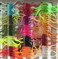 Squirmy Worms Trout Flies Lures Multiple Options Choose Colour and Size Style 2