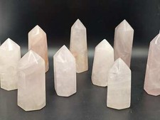 Rose Quartz Crystal Prisms /