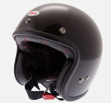 Bell Custom 500  Open-Face Motorcycle Helmet Plain Black– ECE 22.06 Fiberglass