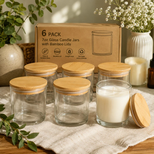 Pack 7oz thick glass candle - ,
