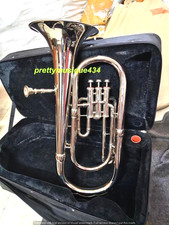 BARITONE MADE OF PURE BRASS METAL IN CHROME+ CUSHION BOX +MOUTHPIECE + FREE SHIP