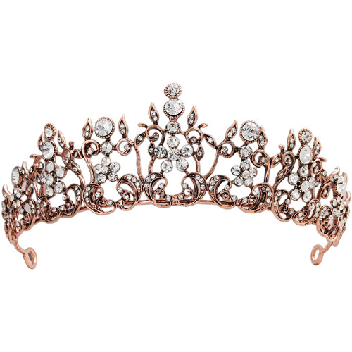 Vintage gold rhinestone tiara - vintage,