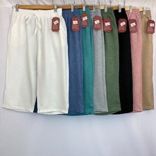 Womens Cotton Linen Look 3/4