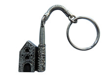 Cornish Tin Mine Engine House Pewter Keyring - Hand Made in Cornwall