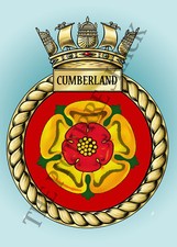 HMS CUMBERLAND CREST ON A