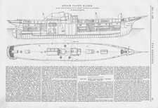 FULLERTON & CO Paisley The Steam Yacht 'Salem' Antique Print 1888