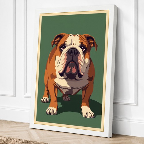English bulldog portrait - bulldog,
