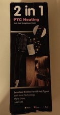 Ionic Hair Straightener Brush 2 in 1 for all Hair Types, New