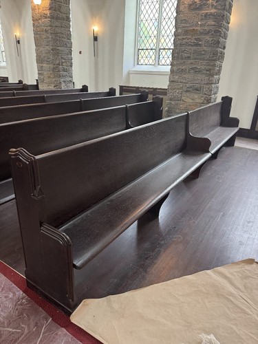 Antique oak church pews ft - oak,