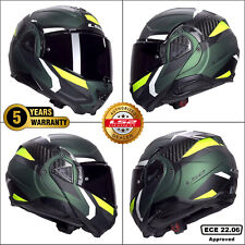 LS2 FF910 ADVANT II TRIPLE OLIVE MODULAR FLIP-UP MOTORCYCLE BIKE CRASH HELMET