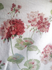 Laura Ashley Geranium very wide linen curtains each 55"d x 98"w
