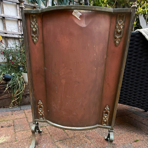 Vintage retro metal fireplace - metal,