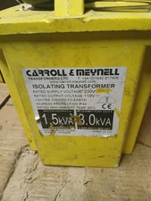 Carroll & Meynell 110v Transformer 3.0 kVA Intermittent 1.5 KVA Continuous