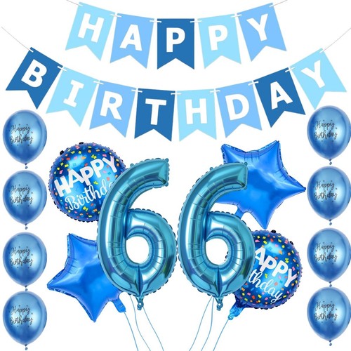 Blue 66th birthday decorations - 66th,