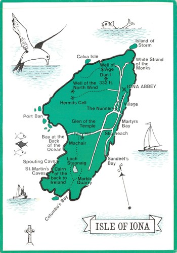Map postcard isle - postcard, iona