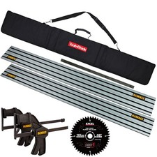DeWalt Plunge Saw Kit 1.5m Guide Rail Rail Bag, Connector, Twin Clamp, 48T Blade