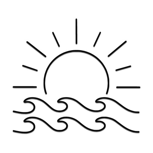 Sun waves sticker - sun, van