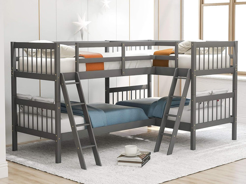 Twin shaped bunk - l-shaped, with
