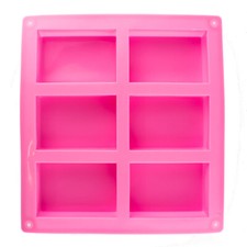 6 Cavity Rectangle Soap Bar Making Mould Silicone DIY Cake Jelly Candy