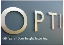 Gill Sans Brushed Stainless Steel 10 cm series Lettering / Bespoke House letters