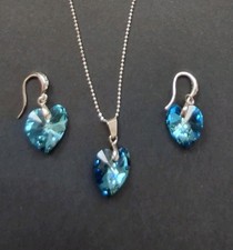 Blue Heart Necklace And