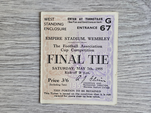 1955 cup final ticket - cup,