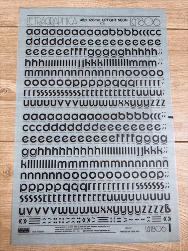 Letraset dry rub transfer - letraset,