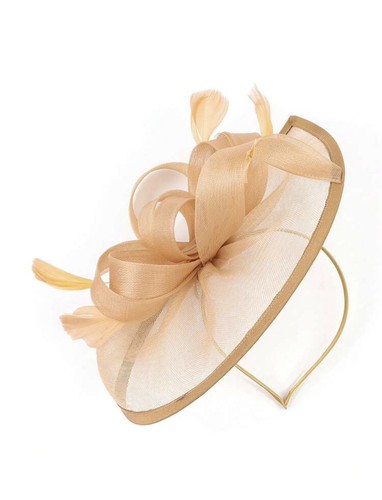 Gold tea party fascinator - tea,