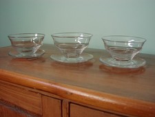 Vintage Stuart Crystal Glass "Stratford" Dessert/Fruit Dishes x 3