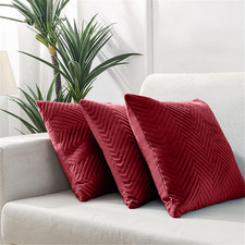 Pack of 3 Velvet Cushions With