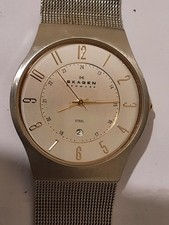 Skagen Steel Men's 233XLSGS Quartz Watch Gold Numerals 36mm Working