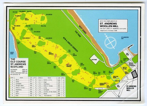 Map postcard the - old, course