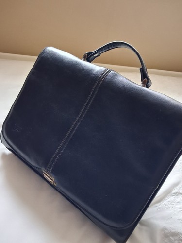 Black leather brief case - leather, case.