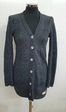 Odd Molly grey cardigan size 1 UK 10 alpaca wool blue pockets embroidered v neck