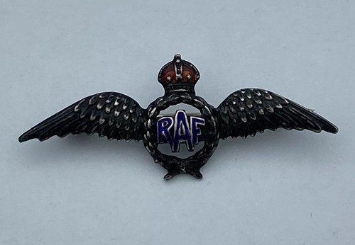 Silver raf enamel pin - raf, badge