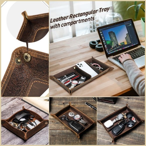 Genuine leather storage tray - genuine,