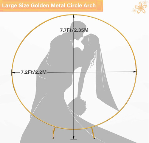 Fiita 2ft gold metal round - 7.2ft,