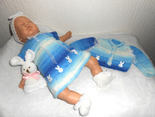 Hand knitted Blue*Bunny* Dress
