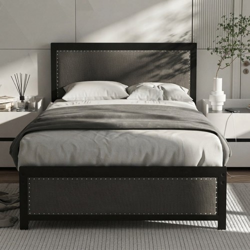 Vecelo single bed frame linen - bed,