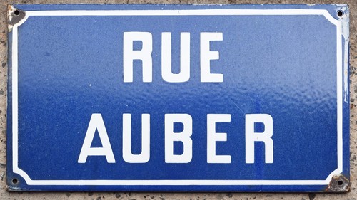 Old blue french - street, sign