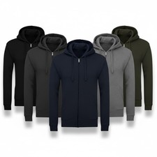 Mens Full Zip Hoodie Plain